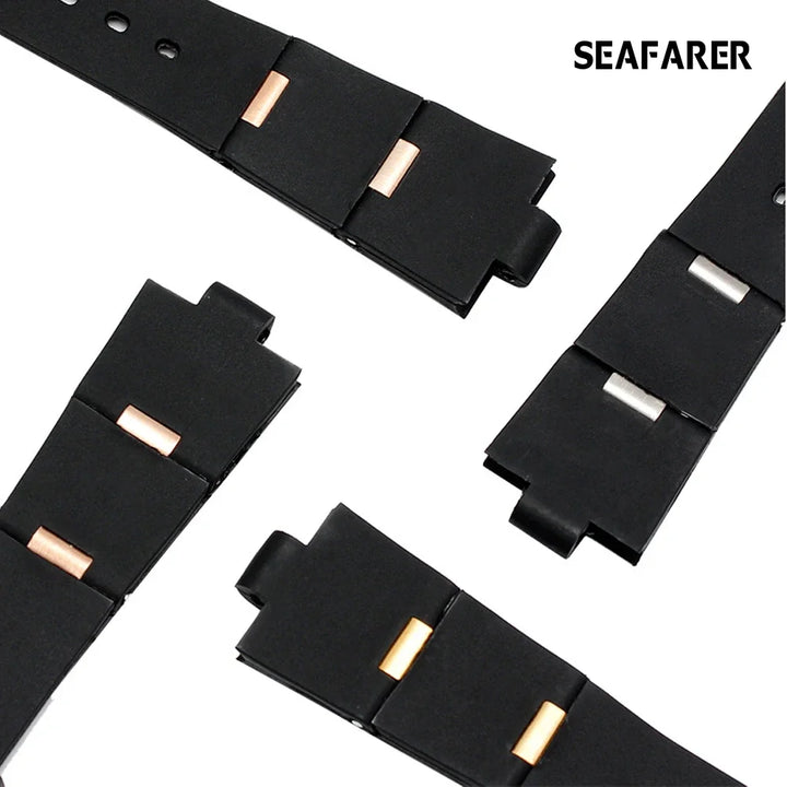 Black Rubber Replacement Watch Strap for BVLGARI (22/24mm)