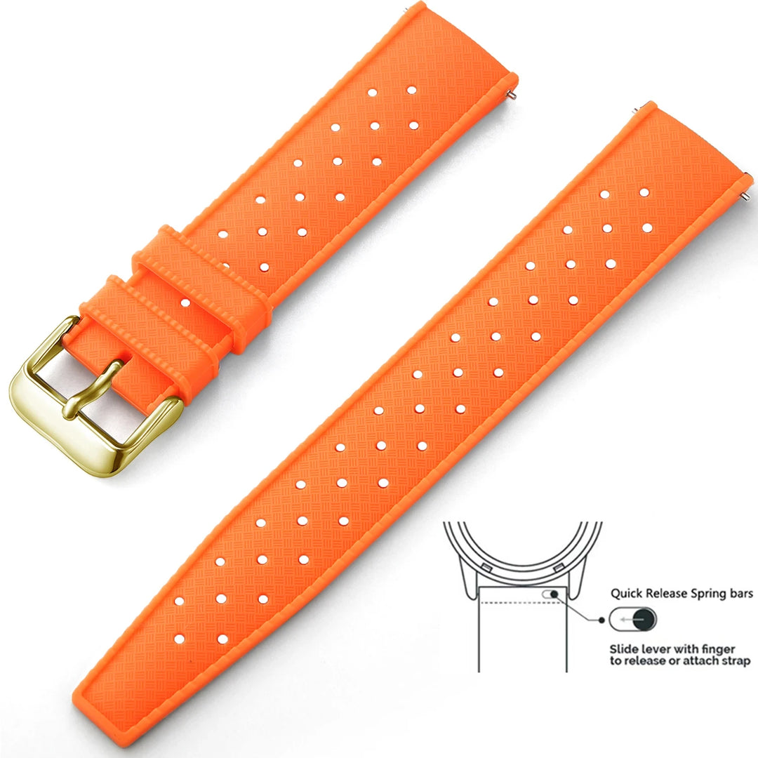 Tropical Silicone Watch Band 18–22mm (Quick Release)