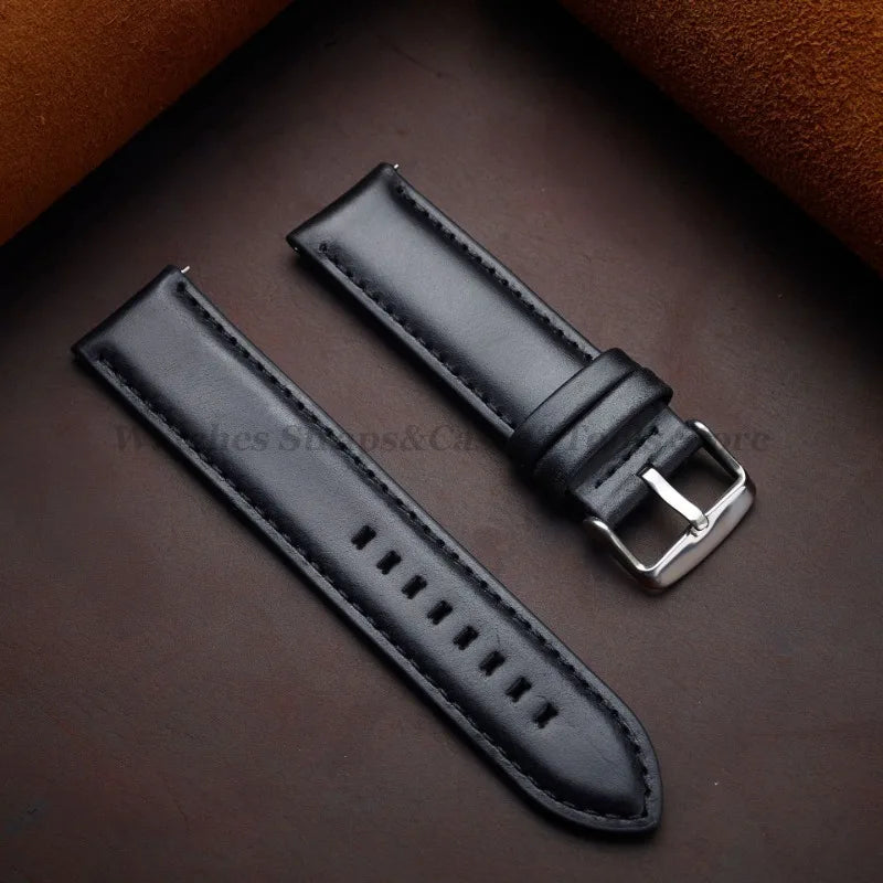Vintage Cowhide Leather Watch Strap 18–26mm Quick Release – Universal