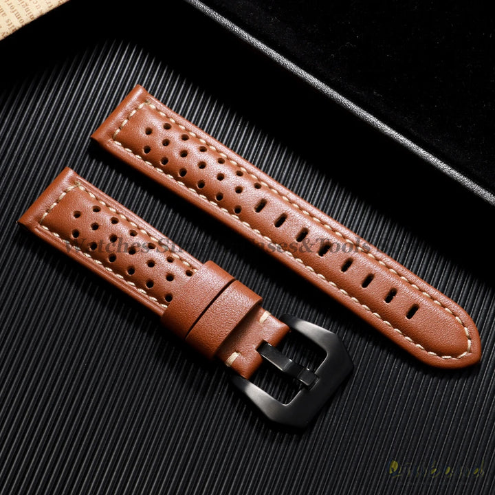 Handmade Cowhide Breathable Leather Watch Band 18mm 20mm 22mm 24mm 26mm for Panerai for Omega Men's Strap Watchband Accessories