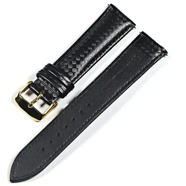 Genuine leather bracelet Carbonfiber grain Watchband 18mm 20mm Red Orange stitching watch band 20mm 22mm watch strap