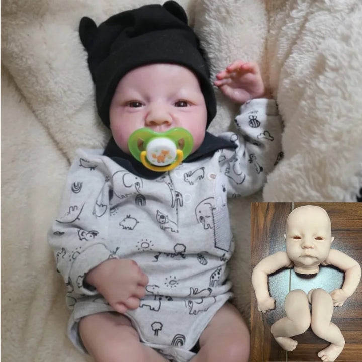 17″ Levi Awake Reborn Doll Kit – Lifelike Unpainted Vinyl Parts with Cloth Body