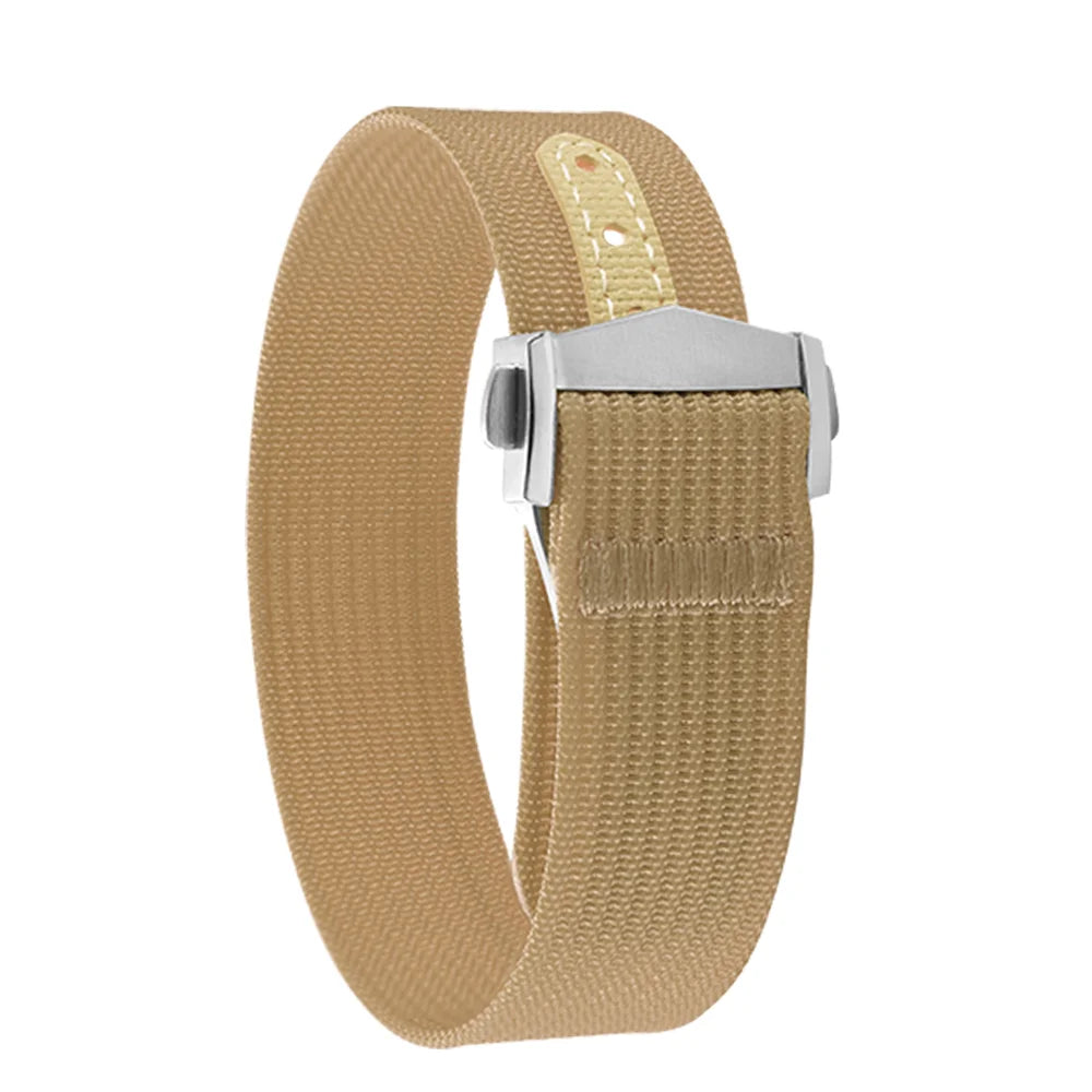 JUELONG 18mm 20mm 22mm Sailcloth Watch Strap Canvas Rubber Hole Sport Waterproof Folding Buckle Watchband For Omega Swatch Moon