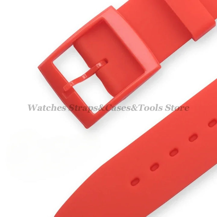 Soft Silicone Rubber Watch Band 16–20mm for Swatch (Sports Replacement)