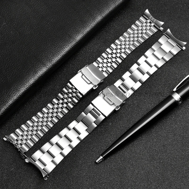 Solid Stainless Steel Watch Strap 18–22mm for Seiko, Jubilee & Oyster