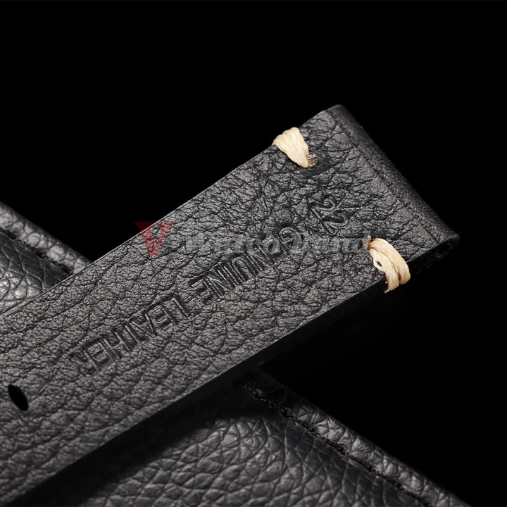 Genuine Cowhide Leather Watch Strap – 18/20/22mm, Vintage, Metal Buckle