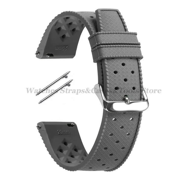 Tropic Silicone Watch Strap 18/20mm 22mm for Seiko for Fossil for Oris Wrist Band Quick Release Soft Rubber Bracelet Replacement