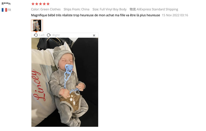 20″ Finished Levi Reborn Baby Doll – Lifelike Sleeping with 3D Painted Skin