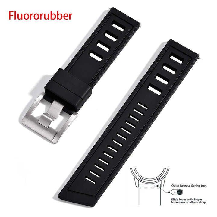 New Design SOFO Fluororubber FKM Watch Strap 20mm 22mm Waterproof Quick Release Watchbands For Each Brand Diving Watches