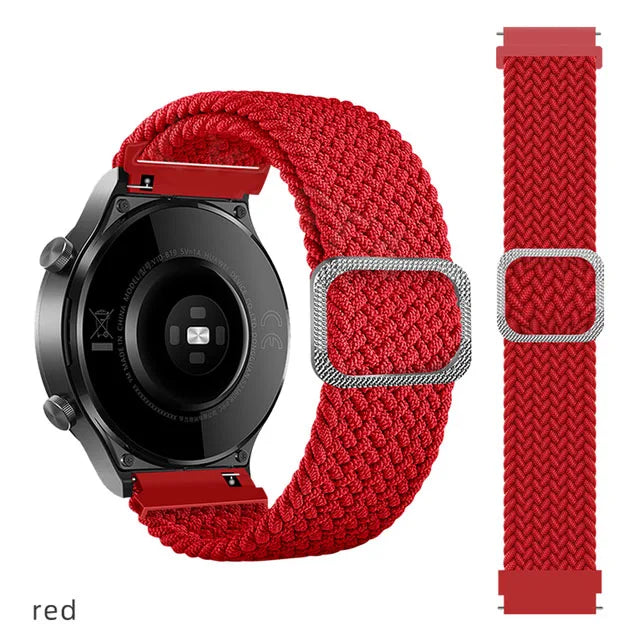 20/22mm Braided Nylon Strap for Realme Watch 2/3 & Amazfit Bip/GTS/GTR