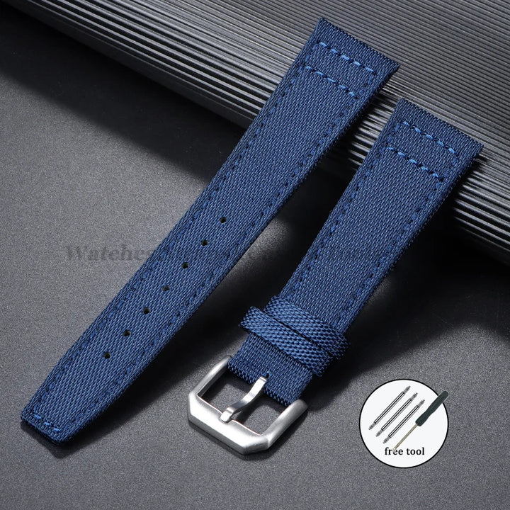 Nylon Canvas Watch Strap for IWC Pilot 20mm 21mm 22mm Strap Waterproof Sport Watch Strap Cowhide Wrist Belt Men's Women Bracelet