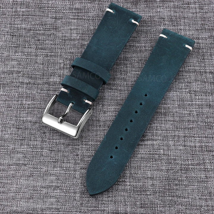 Vintage Top-Grain Leather Watch Strap (18–24mm)