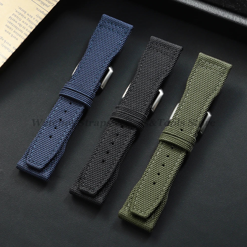 Premium Nylon Canvas Watch Band for IWC Pilot 20mm 21mm 22mm Cowhide Wristbelt Men Women Sport Watch Strap Replacement Bracelets