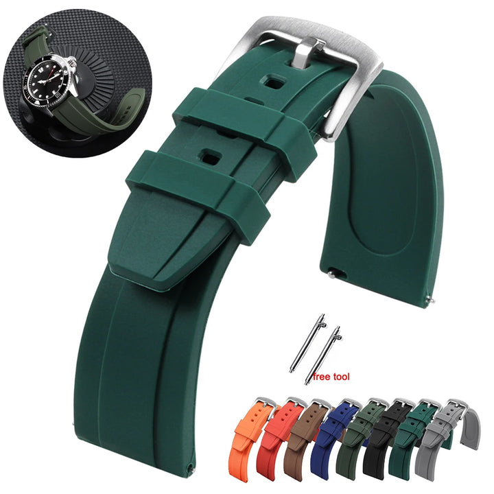 Universal Waterproof Silicone/Rubber Watch Strap 20/22mm