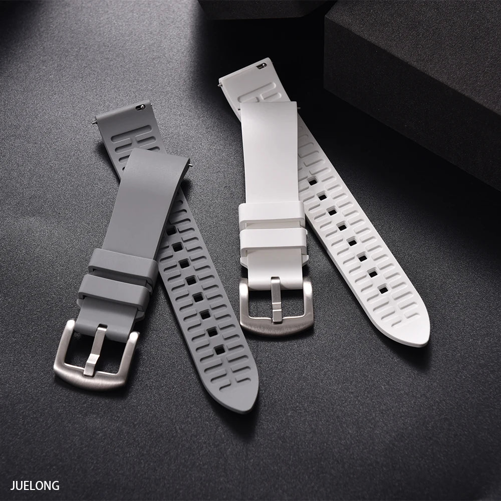 JUELONG New Classic FKM Fluorine Rubber Watch Strap Quick Release 18mm-19-20mm-21-22mm 23-24mm For Each Brand Diving Watch Bands