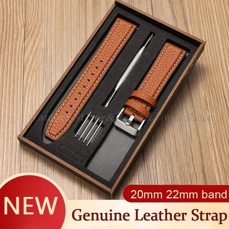 Silicone & Leather Watch Strap for Huawei & Samsung – 18–46mm