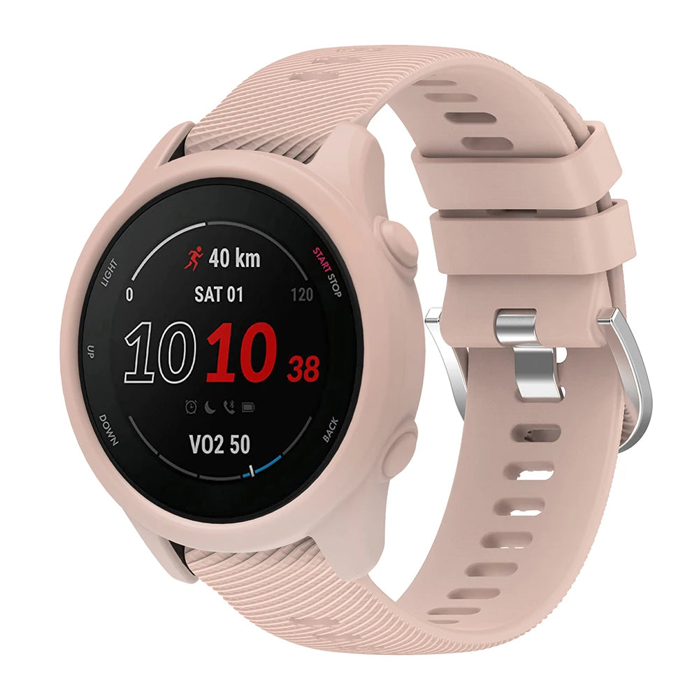 Silicone Strap with Protective Case for Garmin Forerunner 255/265