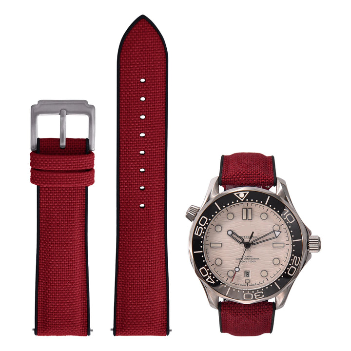 Quality Sailcloth Watch Strap18/19/ 20/21/22mm Silicone Rubber Watchband Nylon Qucik Release Fabric Bracelet Universal Wristbelt