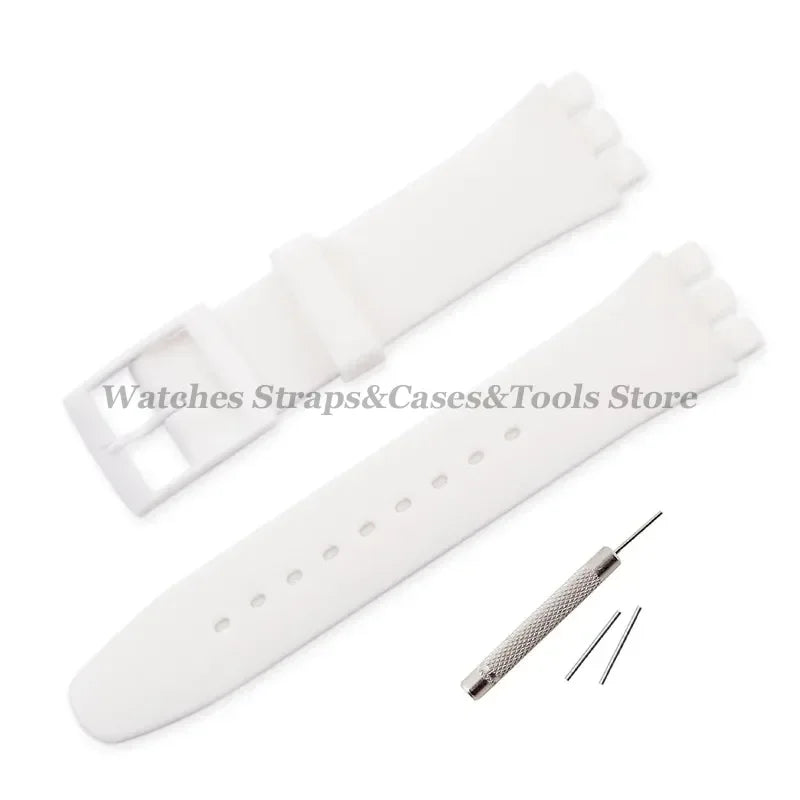 Soft Silicone Rubber Watch Band 16–20mm for Swatch (Sports Replacement)