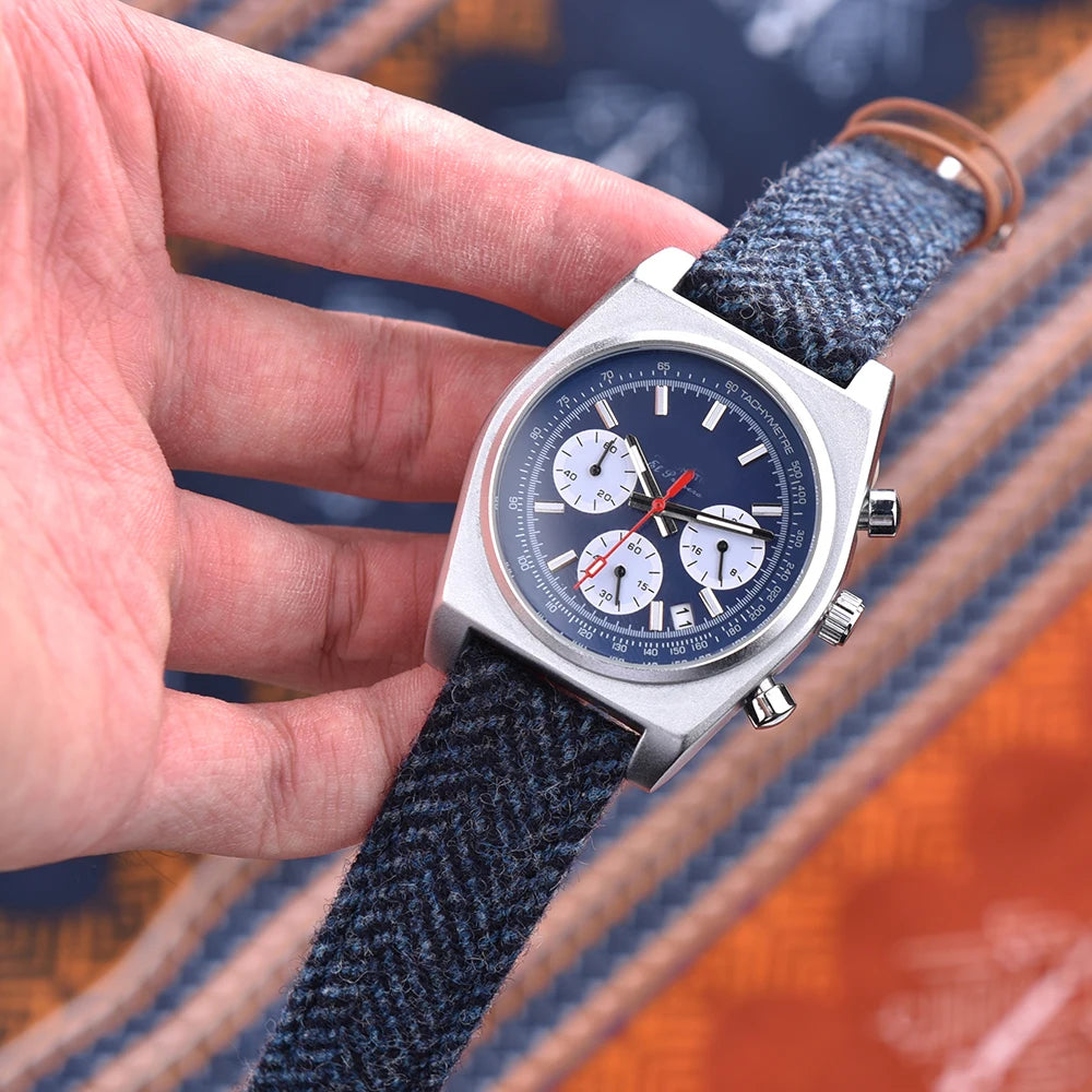 NATOBELT Wool Weave Leather Strap – Quick Release, 18–22mm