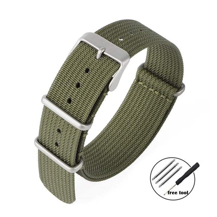 18mm 20mm 22mm High Quality Nylon Strap Military for Rolex Braid Ribbed Sport Bracelet for Samsung Galaxy Watch4/3/5 Watchband