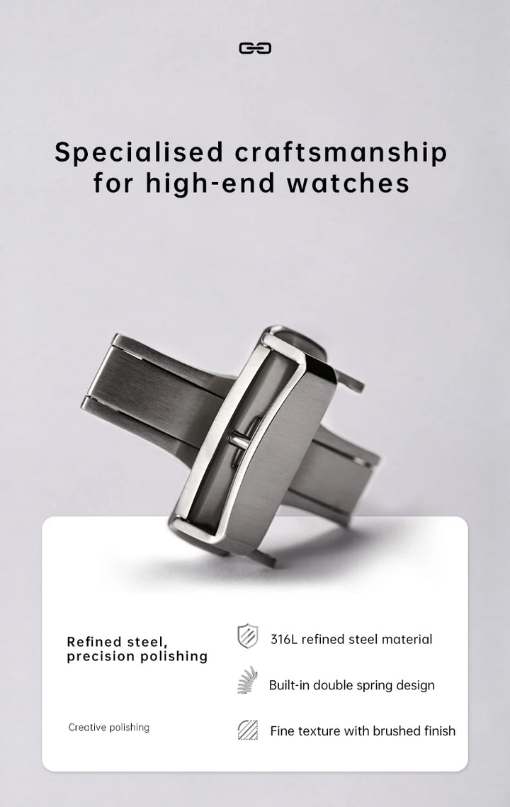 Maikes Stainless Steel Butterfly Watch Buckle 18-20mm