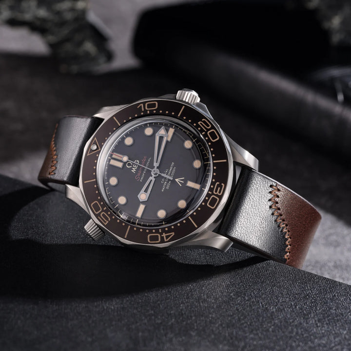 Maikes Luxury Design Bicolor Watch Strap Quick Release With Rose Gold Buckle Handmade Stitching Full Grain Leather Watch Strap