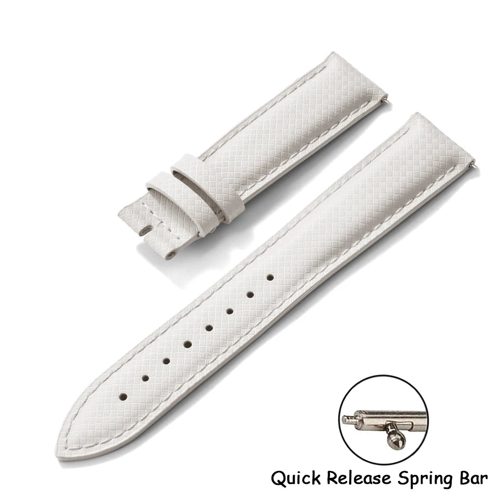 New Design FKM Rubber Sailcloth Strap 18/19/20/22mm Quick Release Leather Watch Band Universal Butterfly Buckle Band For Omega