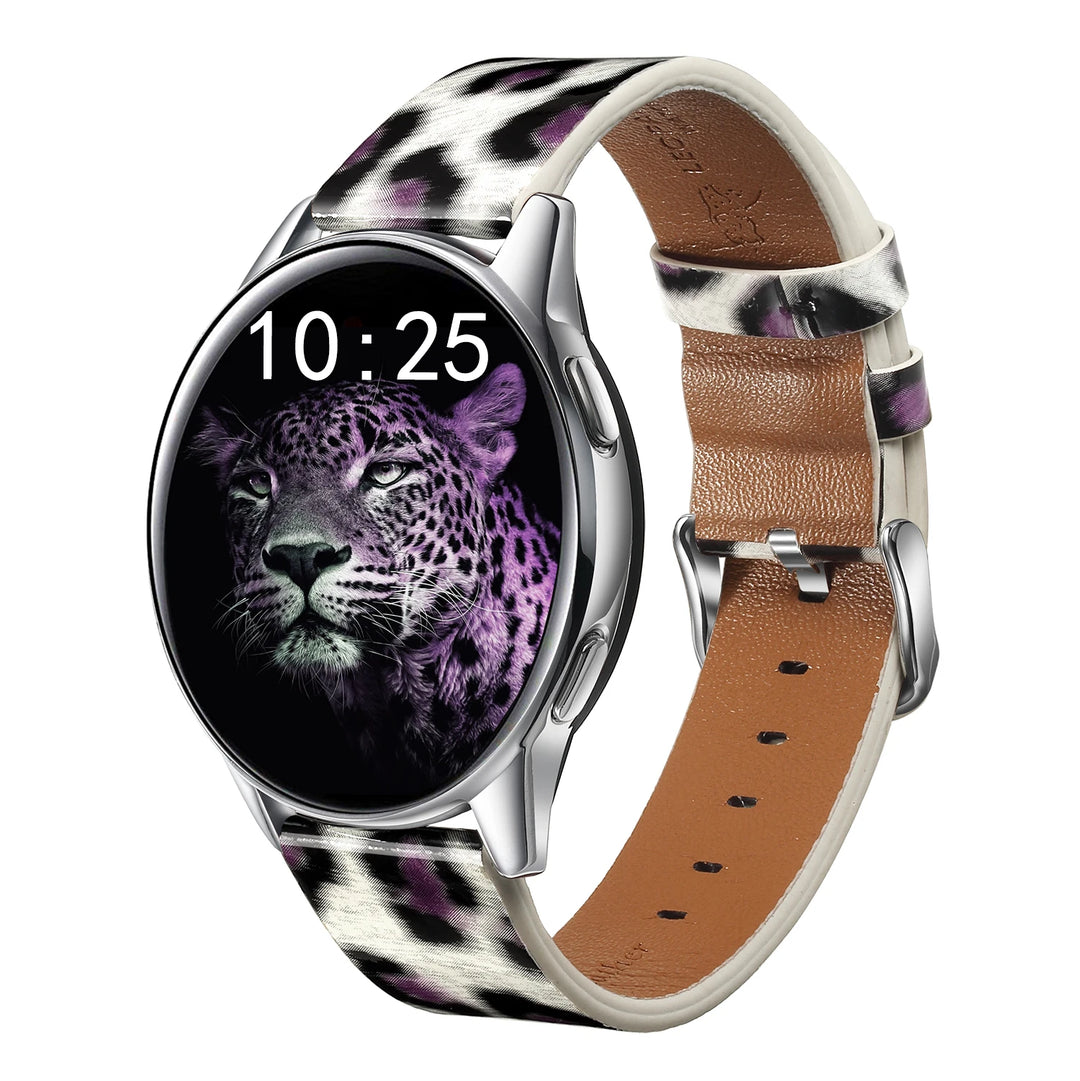 Leopard Print Leather Watch Band 20/22mm (Quick Release)