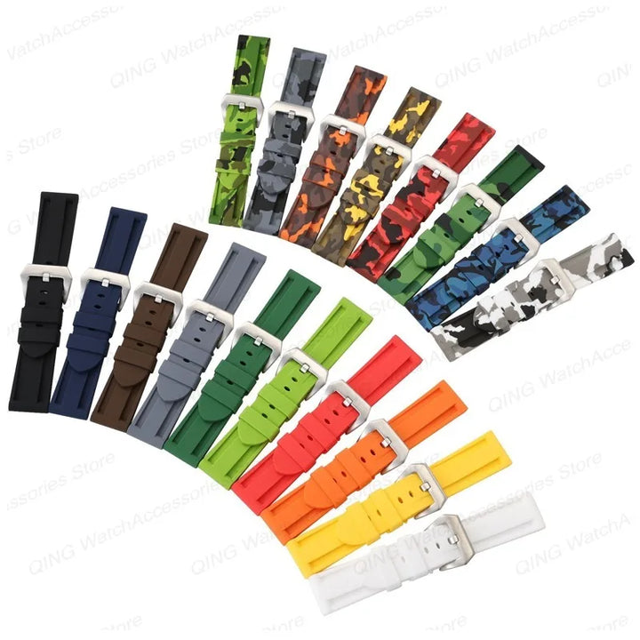 Universal Silicone Rubber Watch Strap – Sport Wristband (20-26mm)