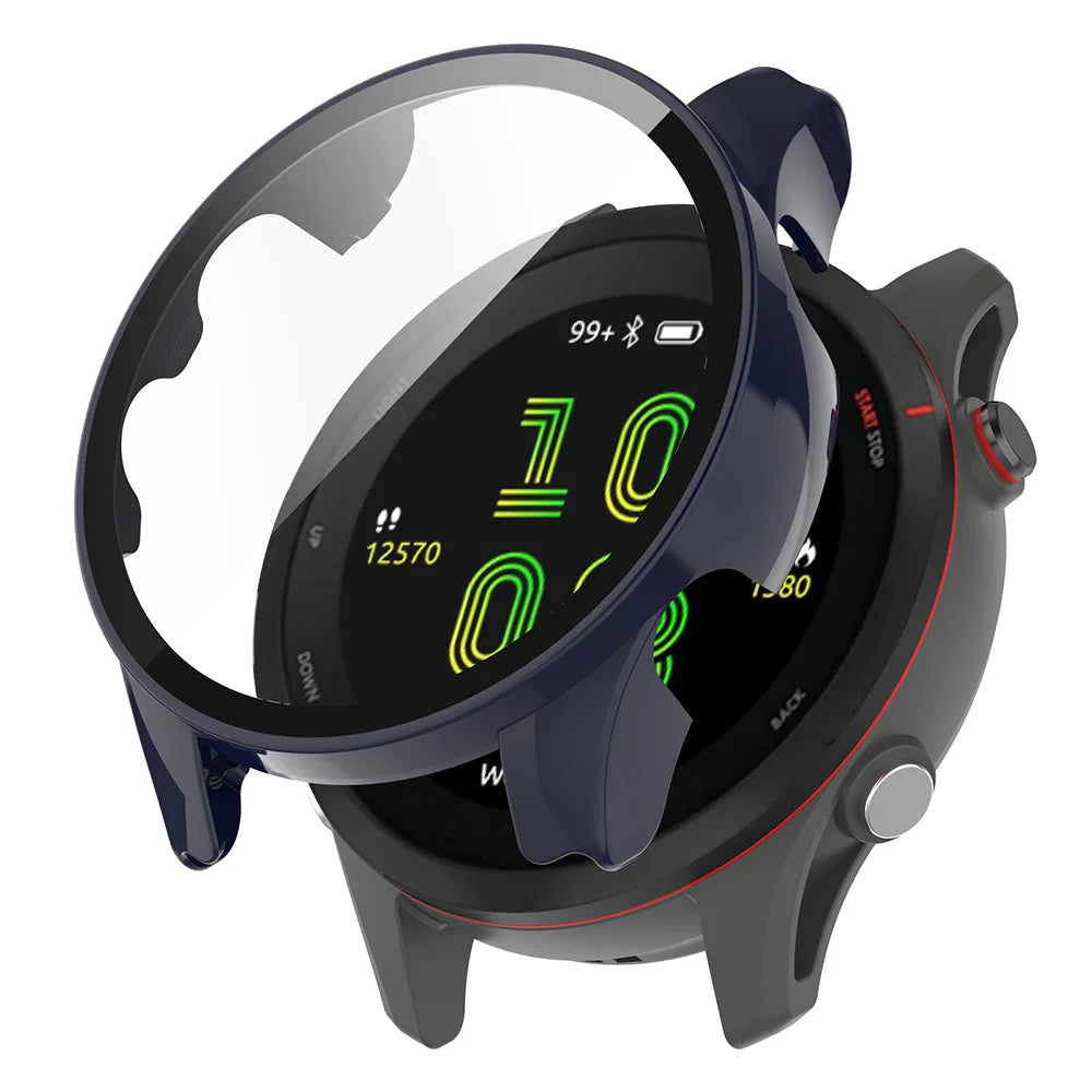 PC & Tempered Glass Protective Case for Garmin Forerunner 255/255S/965
