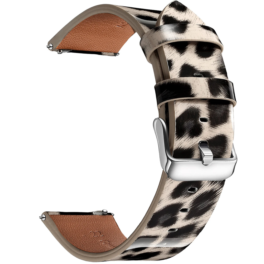 Leopard Print Leather Watch Band 20/22mm (Quick Release)