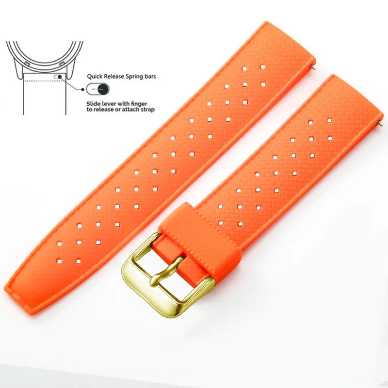 Tropical Silicone Watch Band 18–22mm (Quick Release)