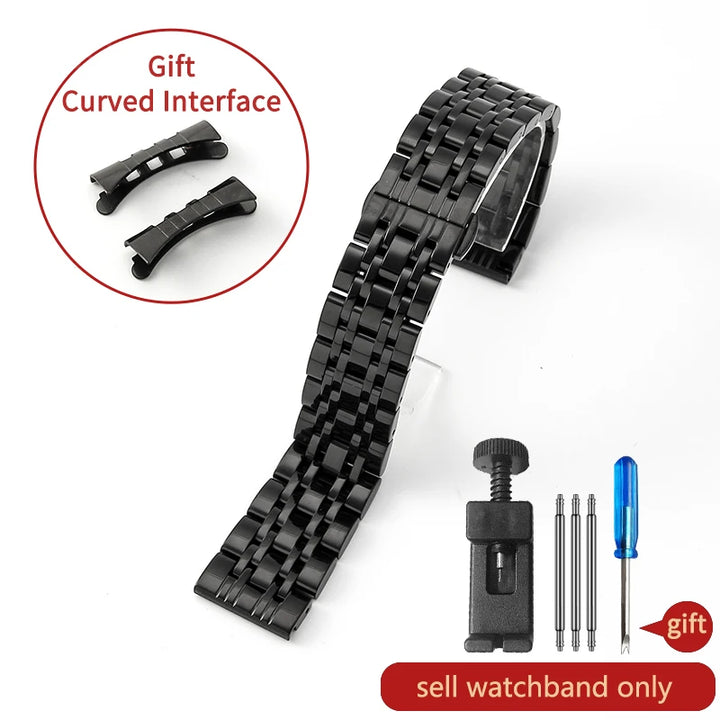 Stainless Steel Watch Strap for Tissot – 14–20mm, Silver & Rose Gold