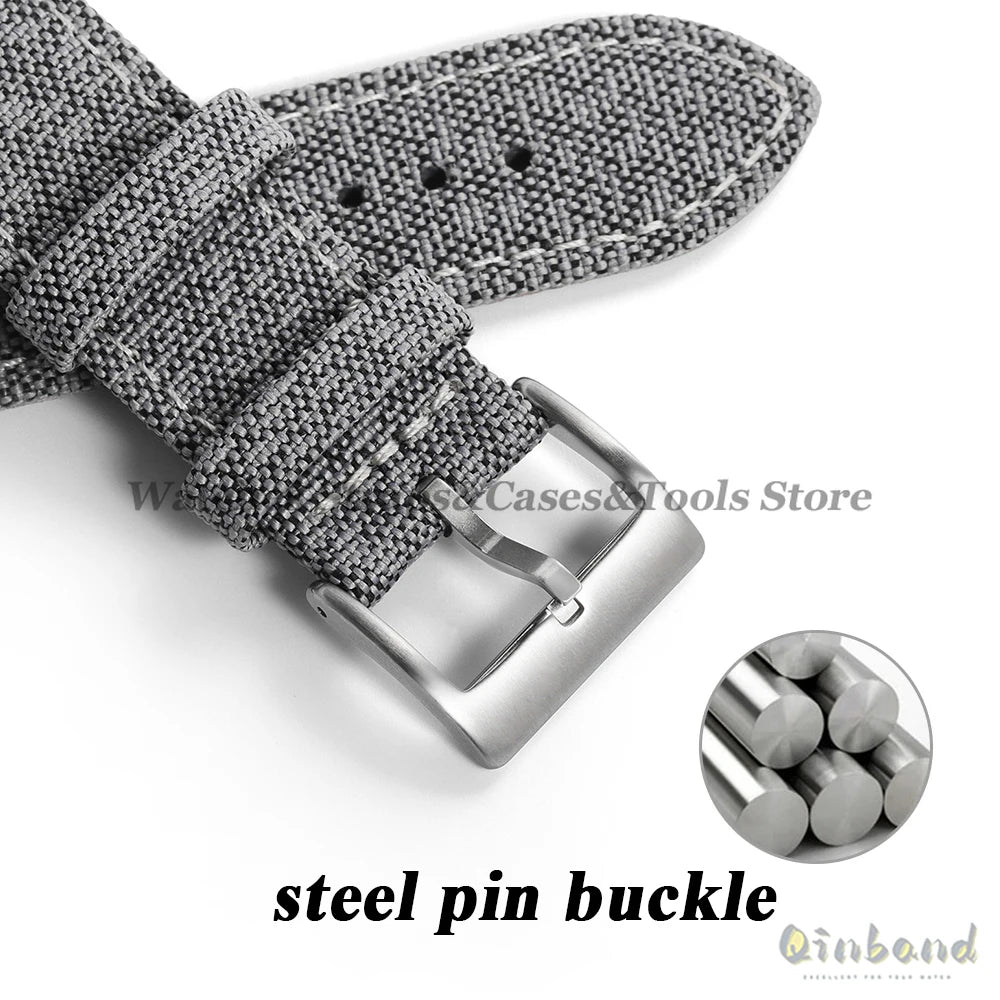 High Quality Sailcloth Watch Strap 18mm 20mm 22mm for Seiko Waterproof Fabric Watchband Quick Release Wristband WatchAccessories