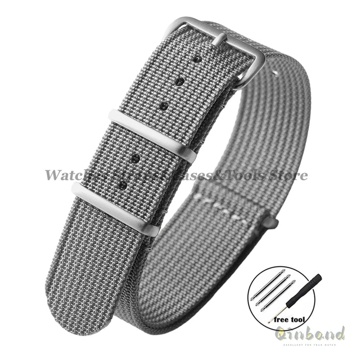 Ribbed Strap Ballistic Fabric Watch Strap Replacement 18mm 19mm 20mm 22mm for Samsung Galaxy Watch7/6/5/4 Quality Nylon Bracelet