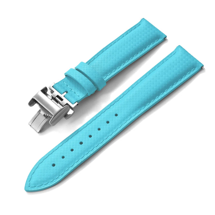 New Design 18mm 19mm 20mm 22mm Sailcloth Strap FKM TOP+Leather Base Rubber Watch Bands Perfectly Matched With Any Brand of Watch