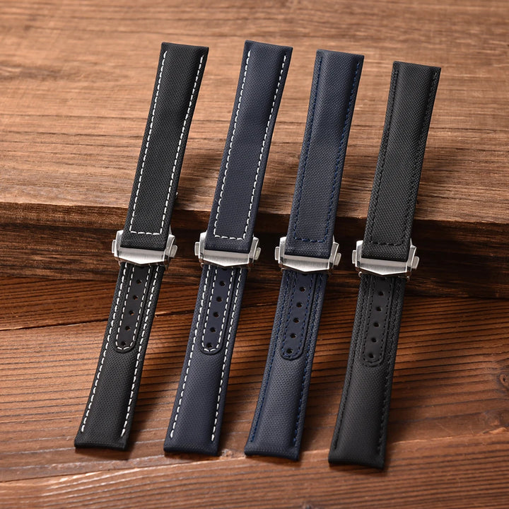 For Omega Strap Leather Sailcloth Watch Strap 20mm22mm Canvas Sailcloth Watch Band for Seiko Business Universal Bracelet for Men