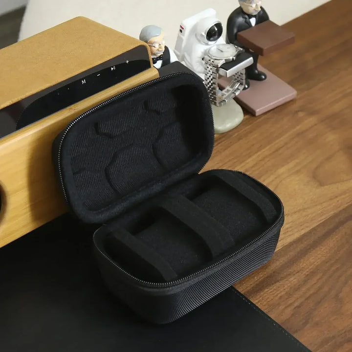 JUELONG Black Elegant Watch Box Organizer Portable Travel Case For Men and Women Ideal For Wristwatches & Smart Watches Collect