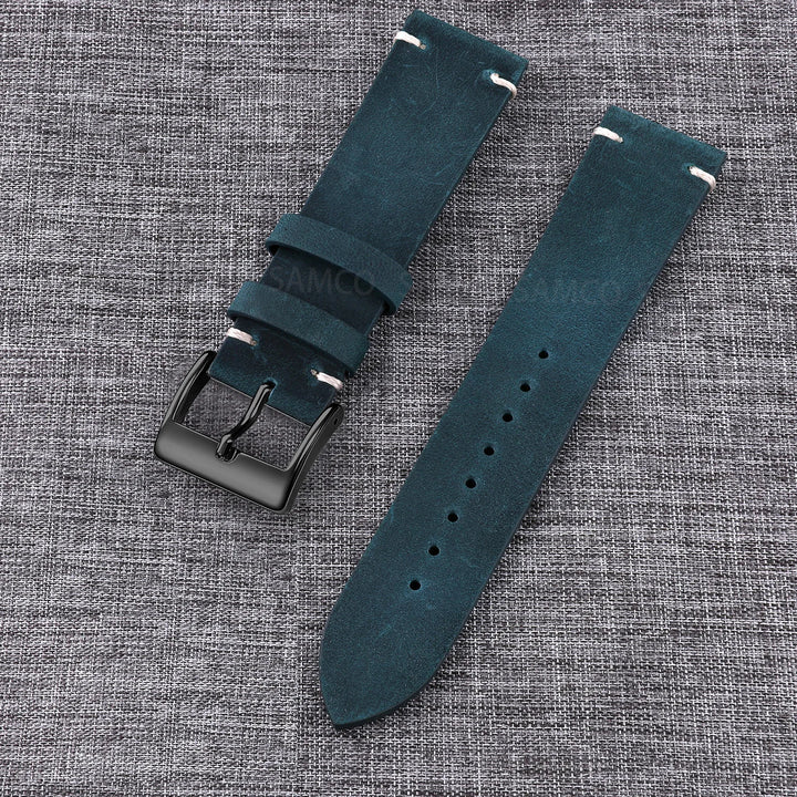 Vintage Top-Grain Leather Watch Strap (18–24mm)