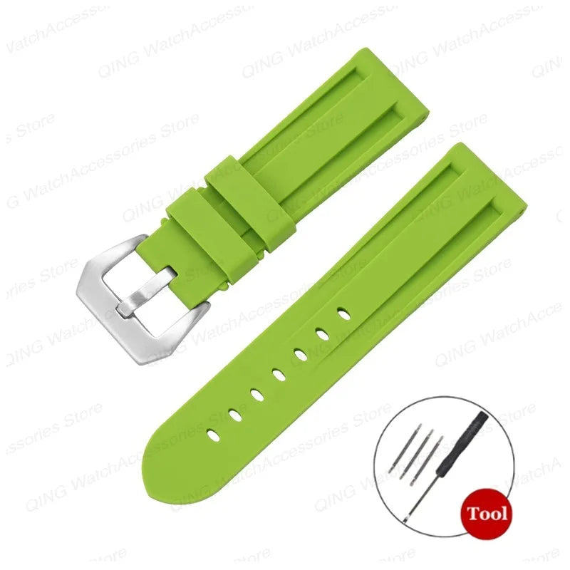 Panerai Silicone Watch Strap – 20–26mm, Waterproof Rubber Band