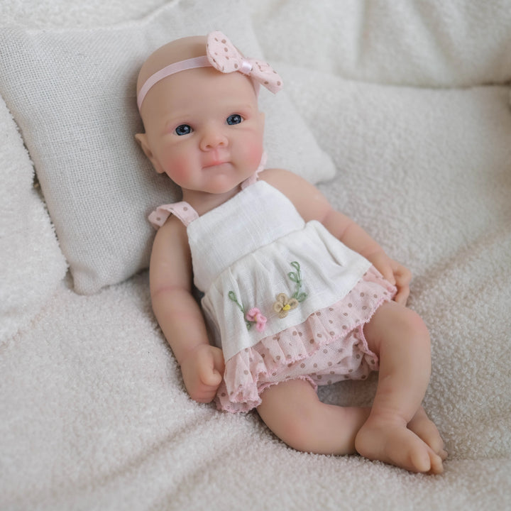 8″ Bettie Platinum Silicone Baby Doll – Squishy Weighted Mini