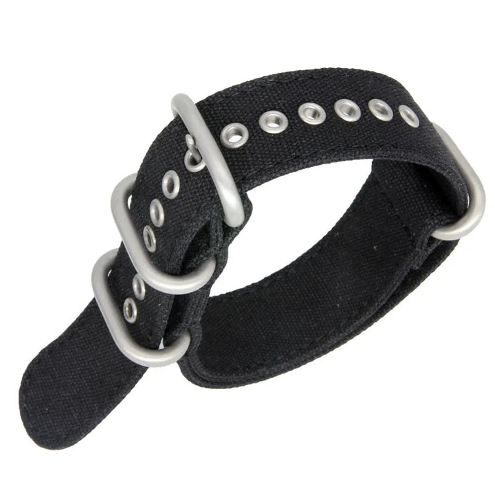 Nylon Canvas Watch Strap with Ring Buckle (18/20/22mm)