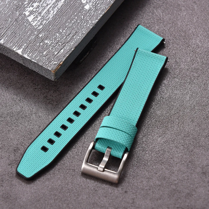 Premium Hybrid FKM Texture Watch Band Quick Release FKM +FKM Rubber Watch Strap 18mm 19mm 20mm 21mm 22mm 24mm For Diving Watches