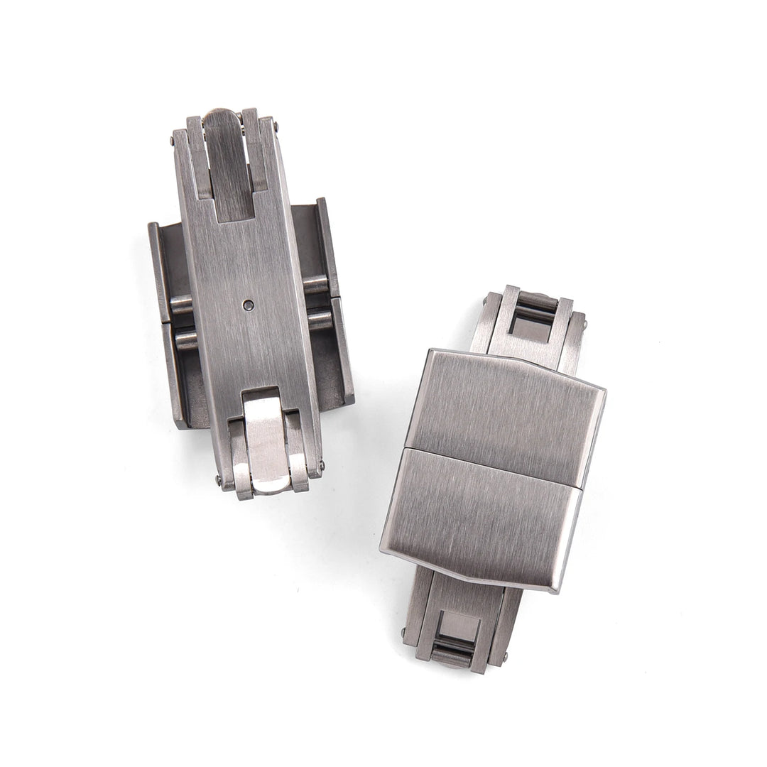 Solid Stainless Steel Folding Watch Buckle – 14/16/18mm Double Push