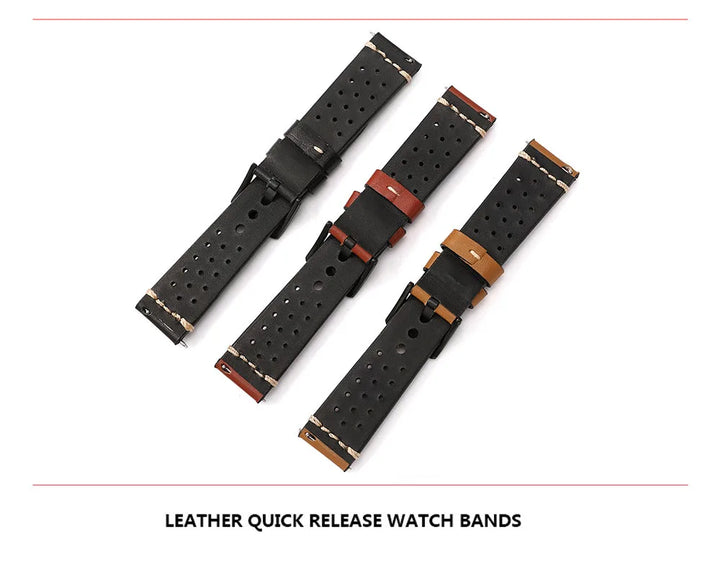 Fashion Quick Release Top Grain Leather Watch Band 20mm 22mm
