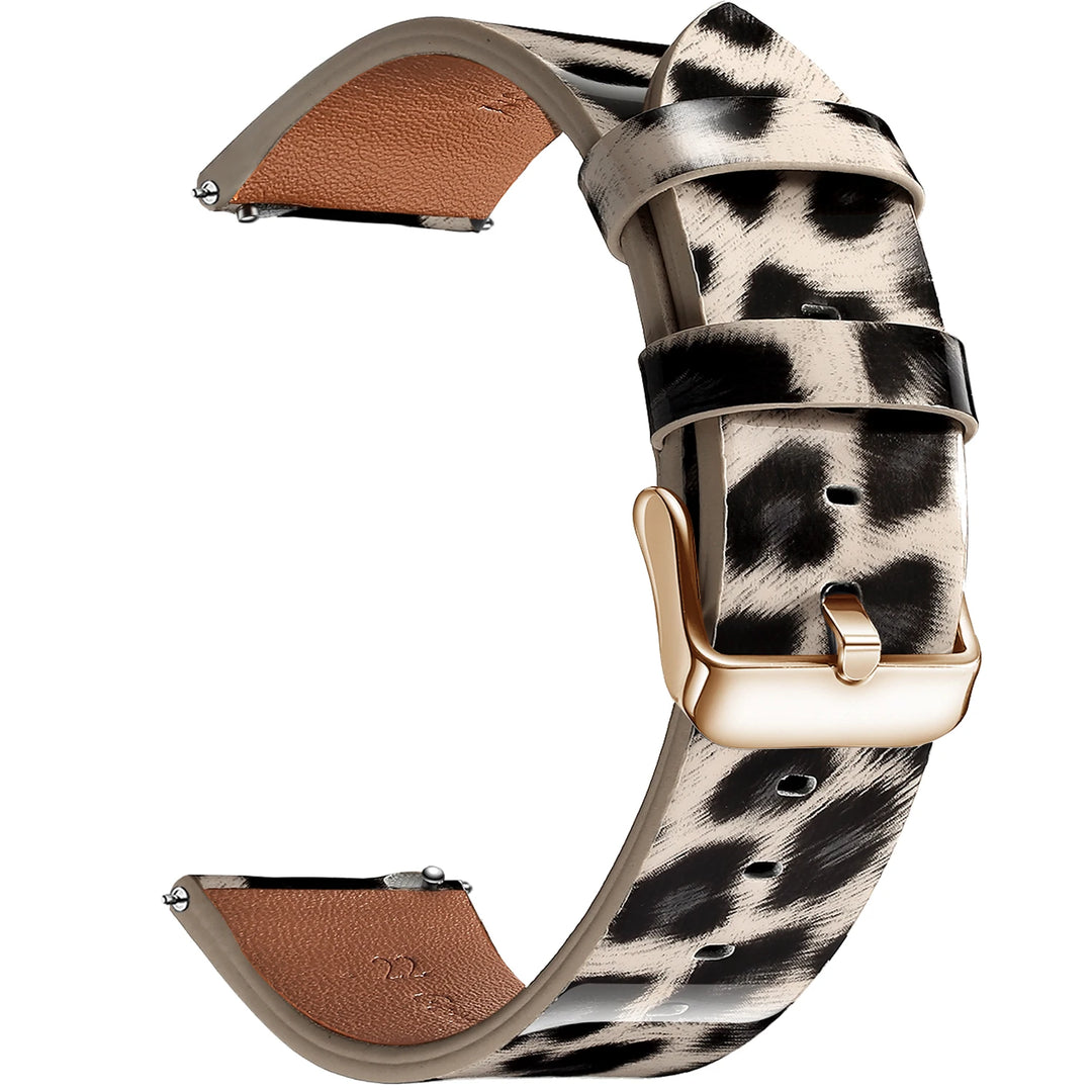Leopard Print Leather Watch Band 20/22mm (Quick Release)