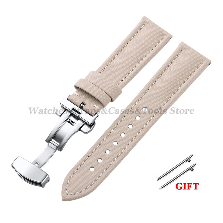 Sailcloth Nylon Watch Strap 18–22mm (Butterfly Buckle)