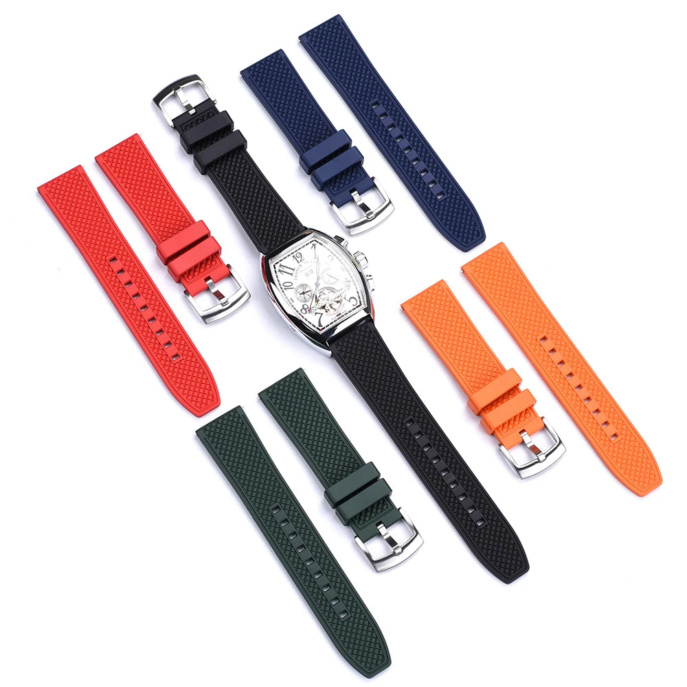 NATOBELT Bullet Shape HAISCH FKM Rubber Watch Strap 18mm 20mm 22mm 24mm Quick Release WatchBand Diving Waterproof Wristband