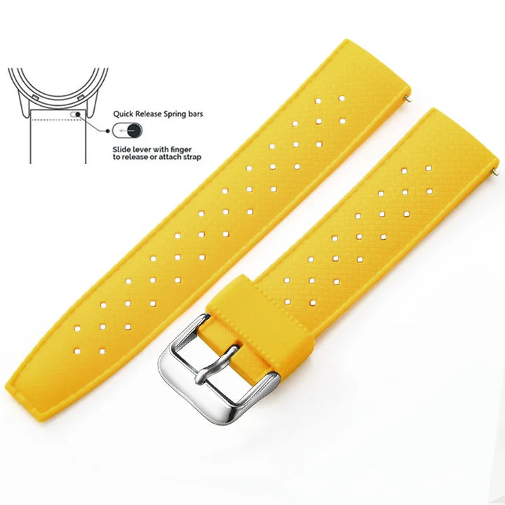 Tropical Silicone Watch Band 18–22mm (Quick Release)